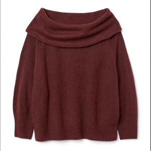 H&M Off the Shoulder Raglan Sleeve Burgundy Sweater XS